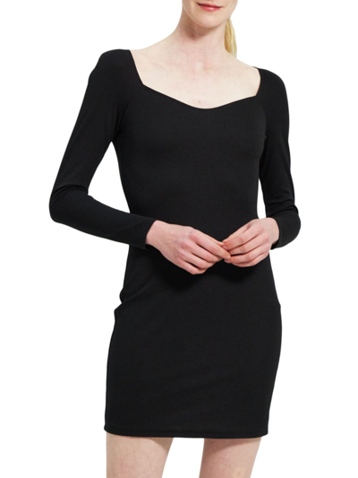 Theory Long-sleeve Minidress In Black