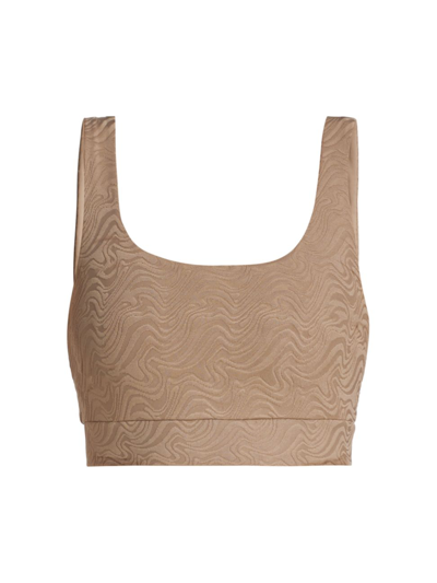 Twenty Montreal Swirl 3d Activewear Sports Bra In Mocha