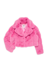 MILLY MINIS GIRL'S CROPPED FAUX FUR JACKET