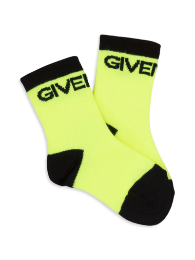 Givenchy Baby's Logo Jacquard Socks In Neon