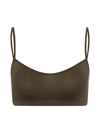 Hanro Touch Feeling Spaghetti Strap Crop Top In Wood
