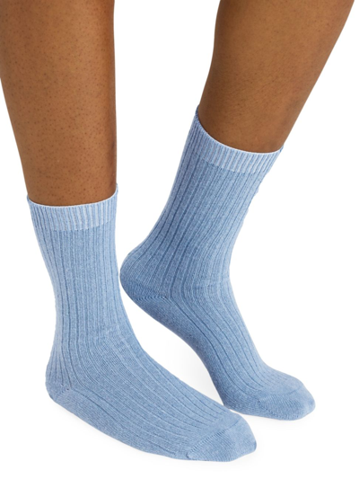 Hanro Rib-knit Crew Socks In Hortensia