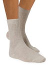 Hanro Rib-knit Crew Socks In Pumice