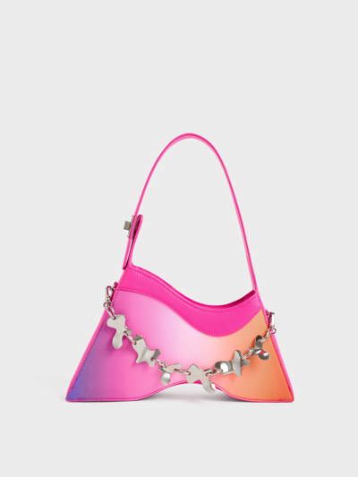 Charles & Keith Verity Chain-link Sculptural Bag In Holographic