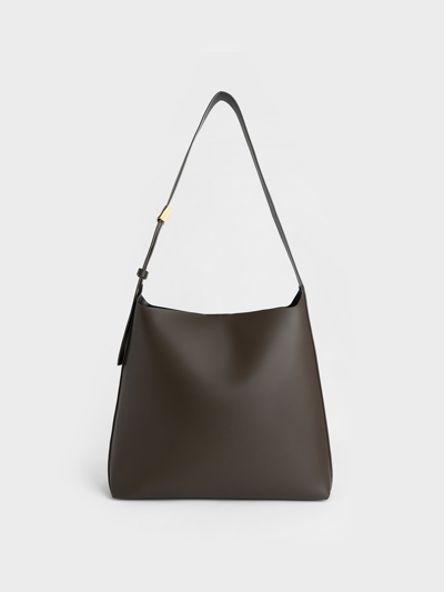 Charles & Keith Edna Large Hobo Bag In Dark Moss