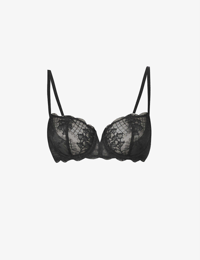 Simone Perele Womens 015 Black Reve Lace Half-cup Bra