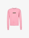 Palm Angels Box Logo-embossed Cotton-jersey Sweatshirt In Fuchsia Black