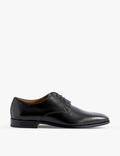 Hugo Boss Business Lace-up Leather Derby Shoes In Black
