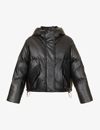 MM6 MAISON MARGIELA BRAND-EMBROIDERED QUILTED RELAXED-FIT FAUX-LEATHER JACKET