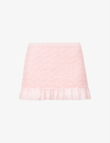 Alexander Wang Ruffled Stretch-seersucker Mini Skirt In Cherry Blossom