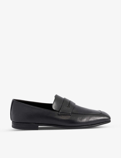 Ermenegildo Zegna L'asola Leather Penny Loafers In Navy