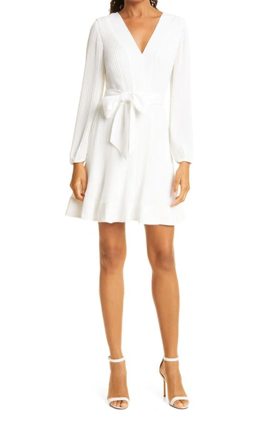 MILLY MILLY LIV PLEATED LONG SLEEVE DRESS