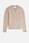 Ami Alexandre Mattiussi V-neck Brushed-knit Cardigan In Neutrals