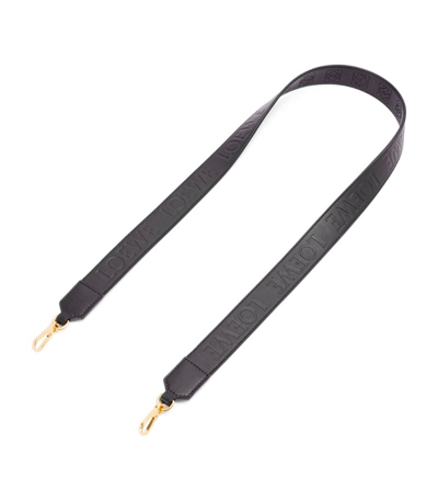 Loewe Leather Anagram Bag Strap In Black