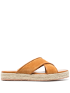 Gianvito Rossi Leather-trimmed Suede Espadrille Sandals In Neutrals