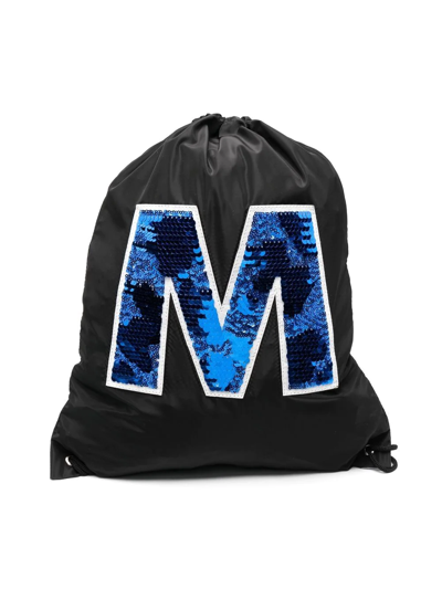 Marni Kids' Logo Drawstring Backpack In Black