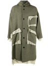 Sulvam Green Deconstructed Single-breasted Wool Coat In Green