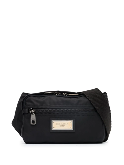 Dolce & Gabbana Black Logo Plaque Belt Bag