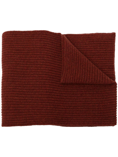 N•peal Ribbed-knit Cashmere Scarf In Brown