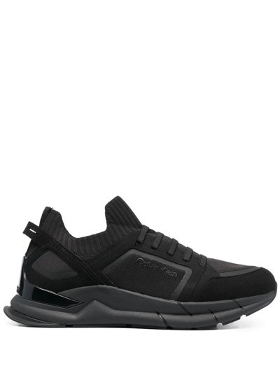 Calvin Klein Low-top Lace-up Sneakers In Black