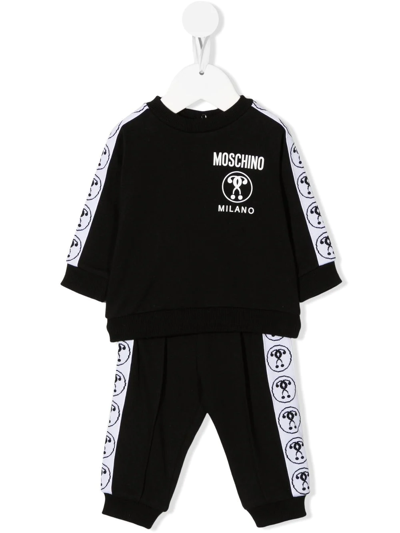 Moschino Babies' Logo-print Tracksuit In Black