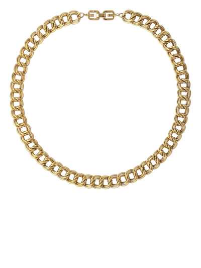 Pre-owned Givenchy 1980s  Curb Chain Choker In Gold