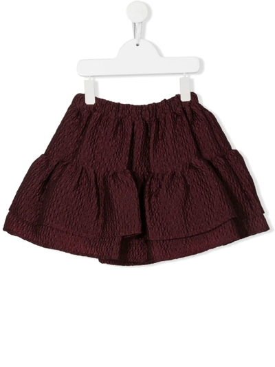 Douuod Kids' Long Skirt With Flounces In Brown