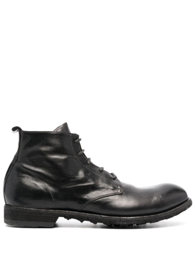 Officine Creative Anatomia 16 Leather Ankle Boots In Black