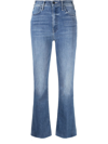Mother Low Rise Kick Flared Jeans In Blue