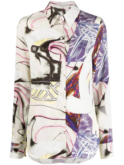 Stella Mccartney Abstract Print Buttoned Shirt In White