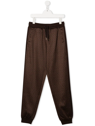 Michael Kors Teen Monogram-print Track Pants In Cocoa