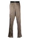 Tom Ford Logo-waist Silk Pajama Bottoms In Green
