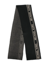 Michael Kors Logo-tape Knitted Scarf In Black