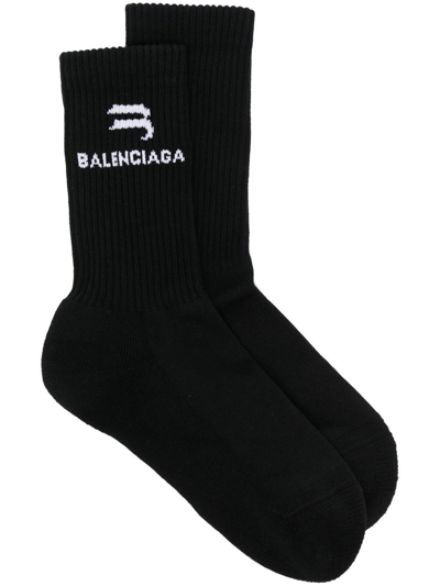 タイツ・ソックス BALENCIAGA Women Socks 8294544F1B51041 Black balenciaga thigh high knitted sock boots black - eu 37 / us