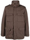 Aspesi Hooded Four-pocket Padded Jacket In Brown