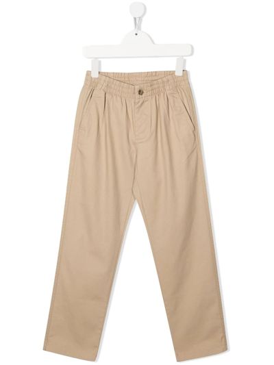 Polo Ralph Lauren Kids' Mid-rise Straight-leg Chinos In Brown