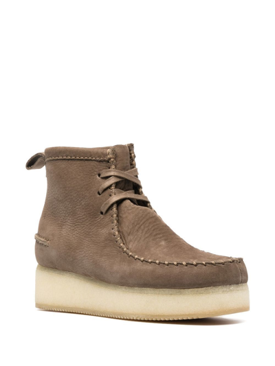 Clarks Wallabee Suede Boots In Brown