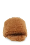 Aeyde Brown Anna Shearling Sandals In Brandy