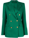 Tagliatore Double-breasted Wool Jacket In Green