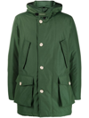 Woolrich Hooded Padded Down Coat In Green