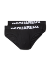 Dsquared2 Logo-waistband Pack Of Two Briefs In Black