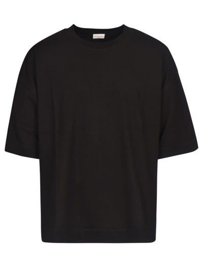 Dries Van Noten Drop-shoulder Crew-neck T-shirt In Black
