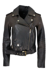 ARMANI COLLEZIONI LEATHER BIKER JACKET WITH POCKETS AND ZIP