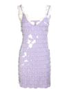 Rabanne Sequinned V-neck Mini Dress In Metallic