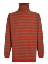 Lardini Alpaca Wool- Blend High Neck Sweater In Orange