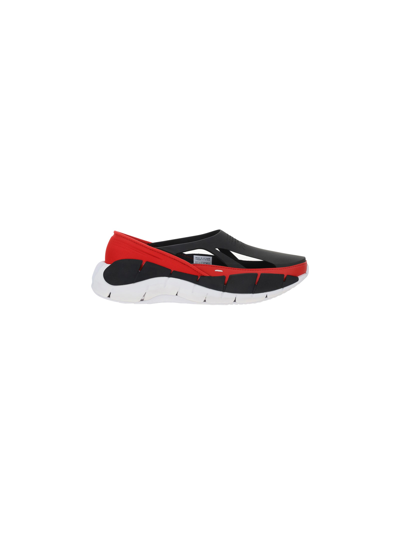 Maison Margiela X Reebok Black And Red Croafer Slip-on Rubber Sneakers