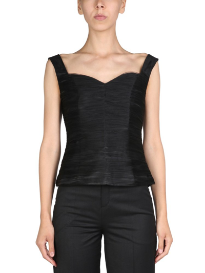 Anouki Draped Corset-style Top In Black