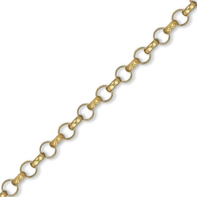 Pre-owned Jewelco London Mens 9ct Gold Engraved Cast Belcher 7.8mm Chain Bracelet 9 Inch