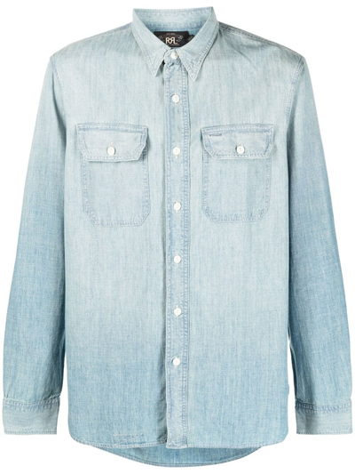 Rrl Illinois Button-up Denim Shirt In Blue