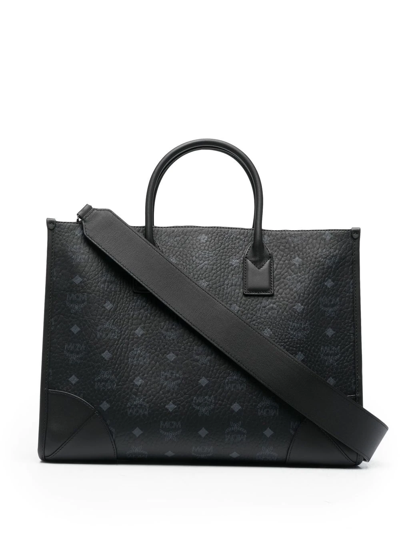 Mcm Large Munich Tote Bag In Black